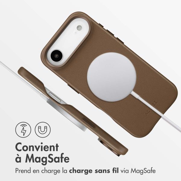 Accezz Coque arrière en cuir avec MagSafe Apple iPhone Air - Marron café