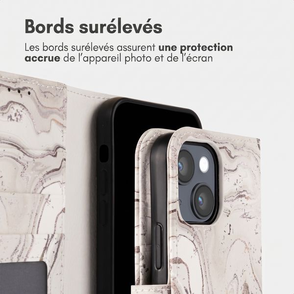 imoshion Étui de télephone portefeuille Design Apple iPhone 14 - Sandy Marble