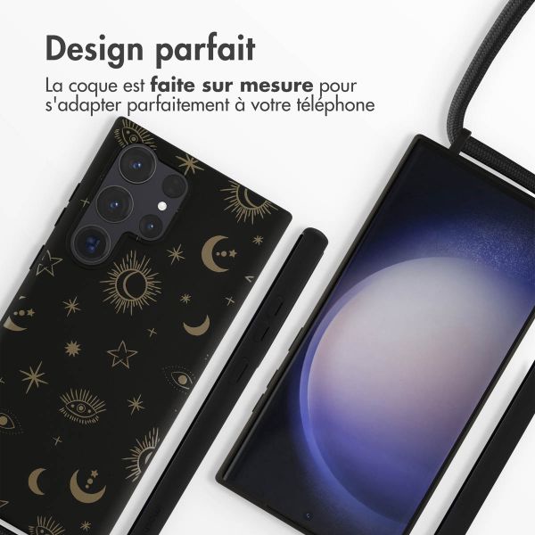 imoshion Coque design en silicone avec cordon Samsung Galaxy S23 Ultra - Sky Black