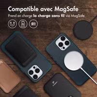 Accezz Coque MagSafe en cuir vintage Apple iPhone 15 Pro Max - Smokey Green