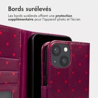 imoshion Étui de télephone portefeuille Design Apple iPhone 14 - Crush Check Coral Dust