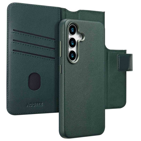 Accezz Étui de téléphone portefeuille en cuir 2-en-1 avec MagSafe Samsung Galaxy S25 - Cedar Green