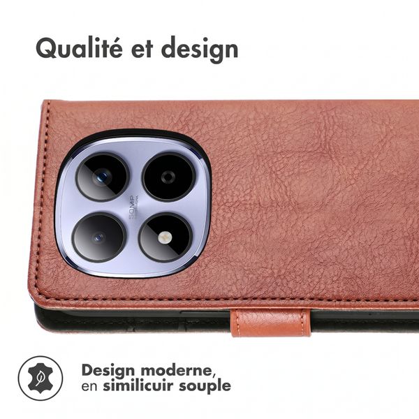 imoshion Étui de télephone portefeuille de luxe Xiaomi Redmi Note 15 Pro (4G) - Marron