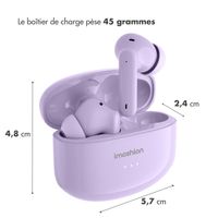 imoshion ﻿Écouteurs Aura Pro - Écouteurs sans fil - Écouteurs sans fil Bluetooth - Avec fonction de réduction du bruit ANC - Lavender Lilac