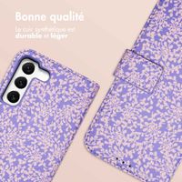 imoshion Étui de télephone portefeuille Design Samsung Galaxy S22 - Purple White Flowers