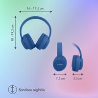 imoshion Casque sans fil pour enfants LED Light - Limiteur de décibels - Avec câble AUX - Cobalt Blue