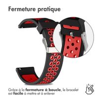 imoshion Bracelet sportif en silicone - Connexion universelle de 24 mm - Noir/Rouge