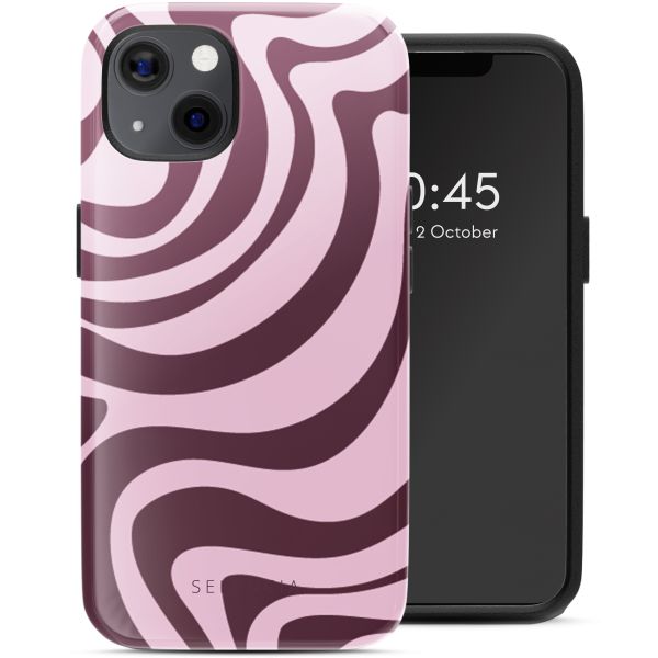 Selencia Coque arrière Vivid Tough avec MagSafe iPhone 13 - Wavy Swirl Pink Plum