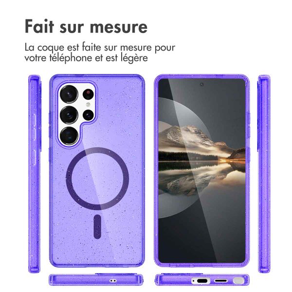 imoshion Coque Pailletée avec MagSafe Samsung Galaxy S24 Ultra - Paillettes Violet