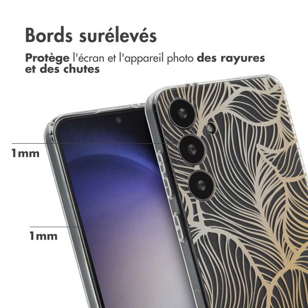 imoshion Coque Design Samsung Galaxy S24 Plus - Golden Leaves Transparent