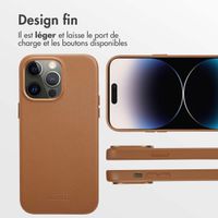 Accezz Coque arrière en cuir avec MagSafe Apple iPhone 14 Pro Max - Sienna Brown