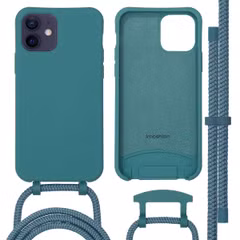 imoshion Coque arrière Color avec cordon amovible et MagSafe Apple iPhone 12 (Pro) - Vert foncé