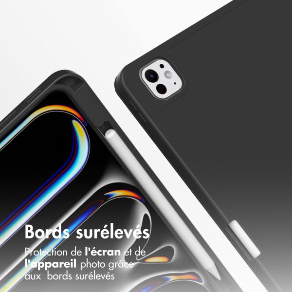 Accezz Coque tablette portefeuille Smart Silicone Apple iPad Pro 13 (2025) M5 / (2024) M4 - Noir