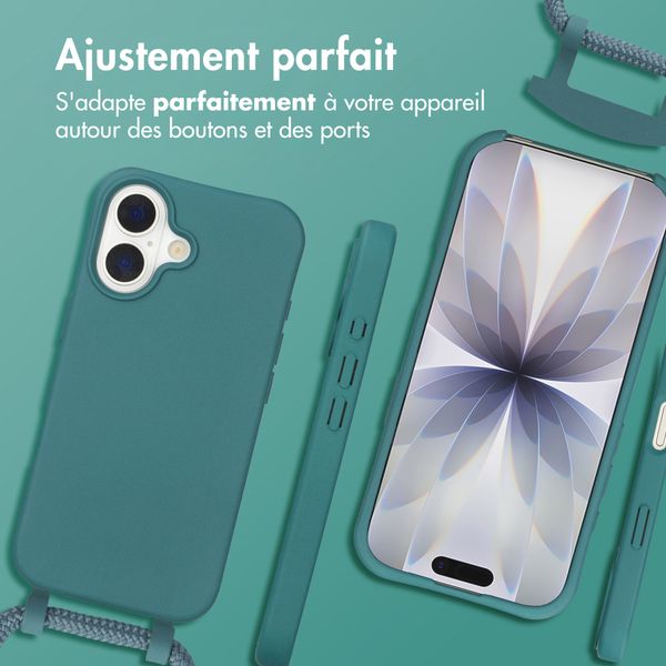 imoshion Coque arrière Color avec cordon amovible et MagSafe Apple iPhone 17 - Vert foncé