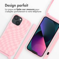 imoshion Coque design en silicone avec cordon iPhone 13 Mini - Retro Pink