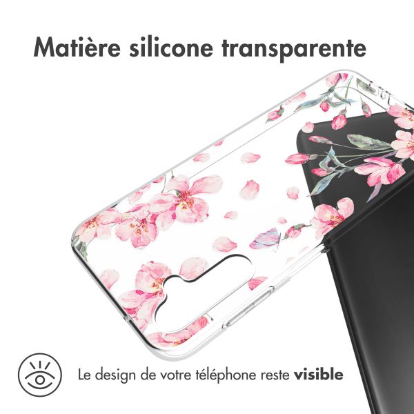 imoshion Coque Design Samsung Galaxy A14 (5G/4G) - Fleur - Rose / Vert