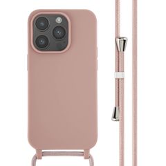 imoshion Coque en silicone avec cordon Apple iPhone 14 Pro - Sand Pink