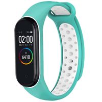 imoshion Bracelet sportif en silicone Xiaomi Mi Band 3 / 4 - Menthe verte / Blanc