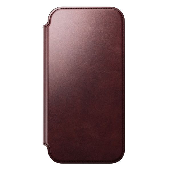 Nomad Étui de style livre folio moderne en cuir Horween avec MagSafe Apple iPhone 17 Pro Max - Burgundy