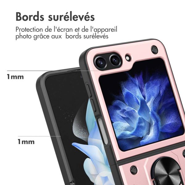 imoshion Coque arrière Rugged avec anneau Samsung Galaxy Z Flip 5 - Rose Doré