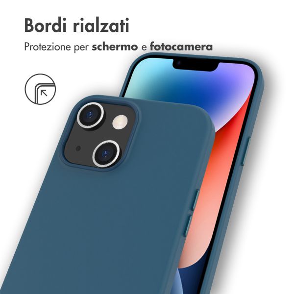 Accezz Leather Backcover avec MagSafe Apple iPhone 14 Plus - Bleu foncé