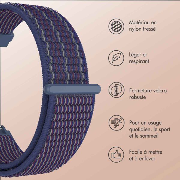 imoshion Bracelet en nylon avec fermeture velcro - Connexion universelle 20 mm - Indigo