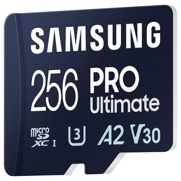 Samsung PRO Ultimate microSD - 256GB - Inclus un adaptateur SD - UHS-I/U3/Full HD/4K UHD