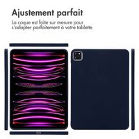 Accezz Coque Liquid Silicone avec porte-stylet Apple iPad Pro 11 (2022 / 2021 / 2020 / 2018) - Bleu foncé