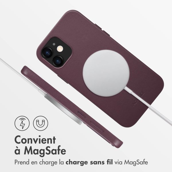 Accezz Coque arrière en cuir avec MagSafe Apple iPhone 12 (Pro) - Heath Purple