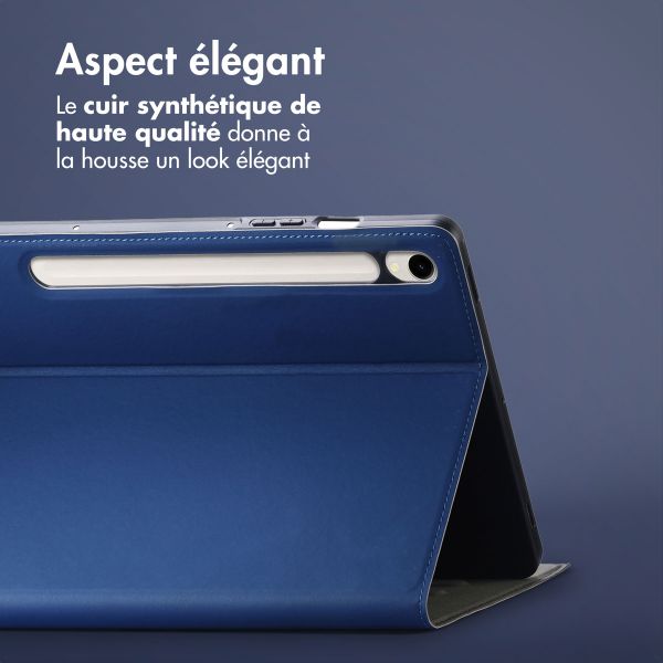 Accezz Coque tablette Classic Samsung Galaxy Tab S9 11.0 pouces / Tab S10 FE / S9 FE 10.9 pouces - Bleu foncé