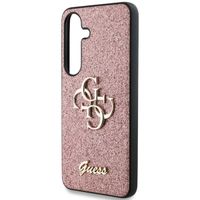Guess Coque 4G Metal Logo Glitter Samsung Galaxy S25 - Rose