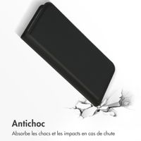 Accezz Étui de télephone Slim Folio en cuir de qualité supérieure Apple iPhone 15 - Noir