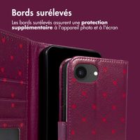 imoshion Étui de télephone portefeuille Design Apple iPhone 16e - Crush Check Coral Dust