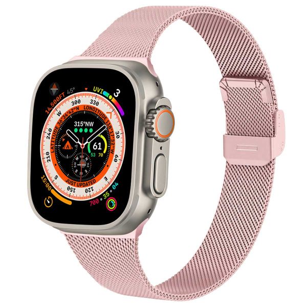 imoshion Bracelet pliant Milanese Apple Watch Series 1-10 / SE / Ultra (2) - 42/44/45/46/49 mm - Rose