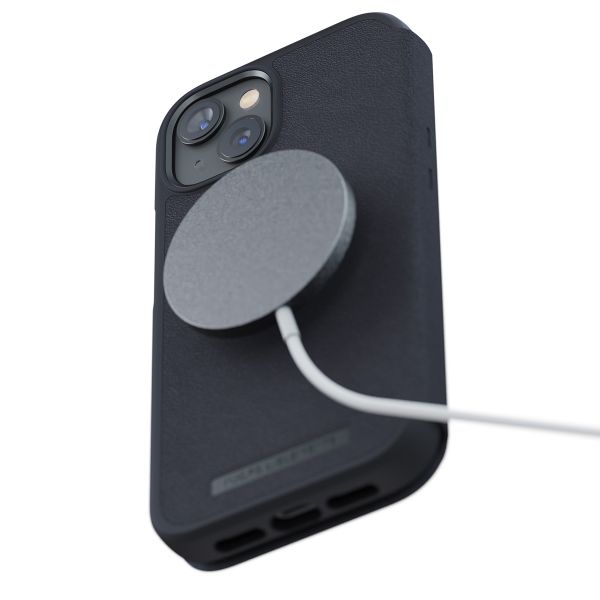 Njorð Collections Coque en cuir véritable MagSafe Wallet iPhone 14 - Black