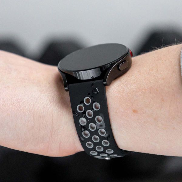imoshion Bracelet sportif en silicone - Connexion universelle de 22 mm - Noir / Gris