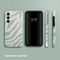 Selencia Coque arrière Vivid Samsung Galaxy A55 - Colorful Zebra Sage Green