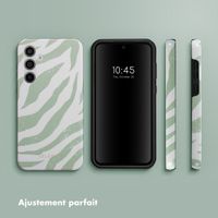 Selencia Coque arrière Vivid Tough Samsung Galaxy A55 - Colorful Zebra Sage Green