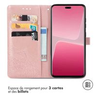 imoshion Etui de téléphone portefeuille Mandala Xiaomi 13 Lite - Rose Dorée