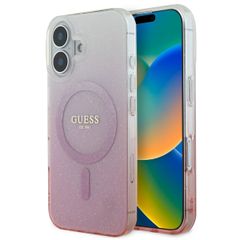 Guess Coque MagSafe IML Glitter Gradient iPhone 16 - Pink