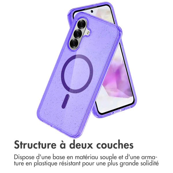 imoshion Coque Pailletée avec MagSafe Samsung Galaxy A56 - Paillettes Violet