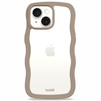Holdit Coque Wavy Apple iPhone 14/15 Plus - Mocha Brown / Transparent