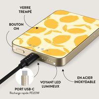 Burga Powerbank magnétique 5 000 mAh - MagSafe et Qi2 - Lemon Tart / Or