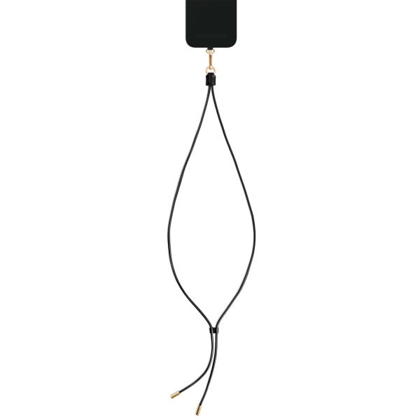 iDeal of Sweden Vegan Leather Phone Strap - Cordon de téléphone universel réglable - Noir