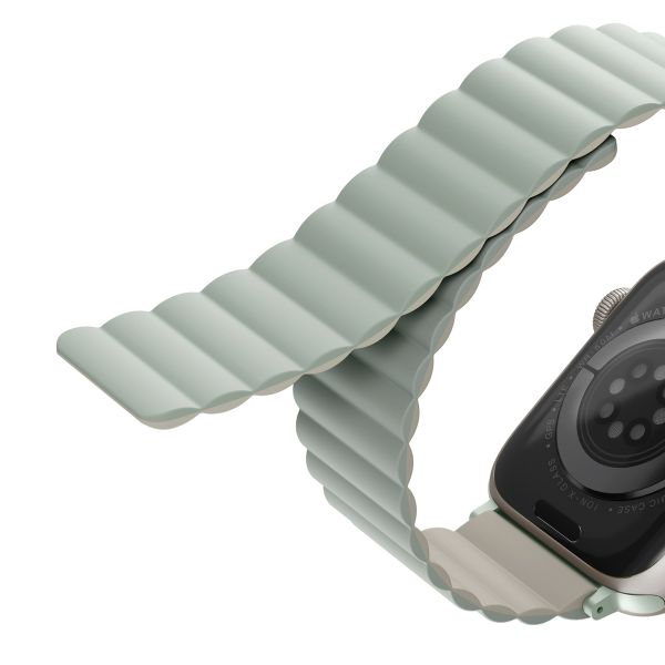 Uniq Bracelet Revix réversible Apple Watch Series 1 t/m 9 / SE (38/40/41 mm) | Series 10 / 11 (42 mm) - Sage / Beige