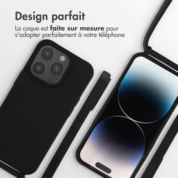 imoshion Coque en silicone avec cordon Apple iPhone 14 Pro - Noir