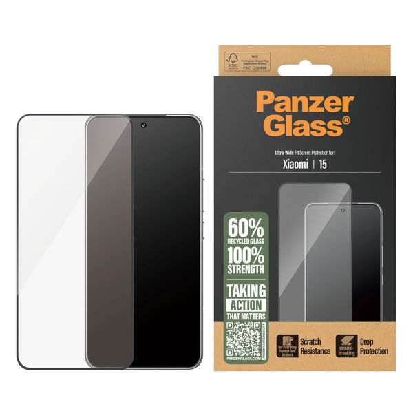 PanzerGlass Protection d'écran Ultra-Wide Fit Anti-bactérienne Xiaomi 15