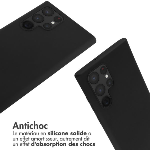 imoshion ﻿Coque en silicone avec cordon Samsung Galaxy S22 Ultra - Noir