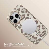 Selencia Coque Sabi imprimé panthère avec MagSafe Apple iPhone 16 Pro - Soft Ivory