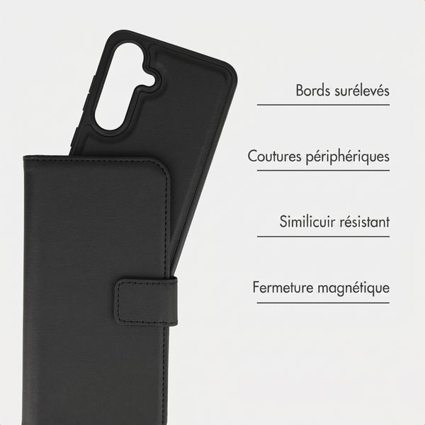 imoshion Étui portefeuille luxe 2-en-1 amovible Samsung Galaxy S25 FE - Noir